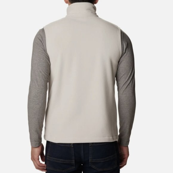 COLUMBIA BEIGE SLEEVELESS FAST TREK FLEECE POCKET VEST - Picture 3 of 4